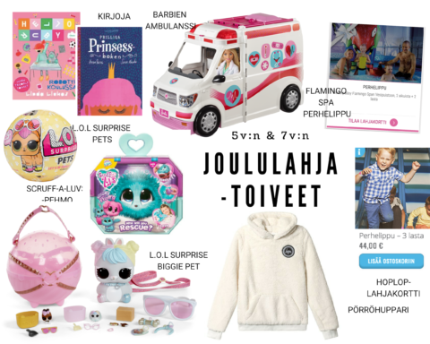 Luukku 7: 5- ja 7-vuotiaiden lahjatoiveet